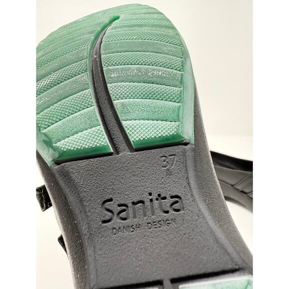 Sanita Clogs Danish Design Black Nursing Liquicell Slip Ons Size EU 37 US 7 - Picture 7 of 8